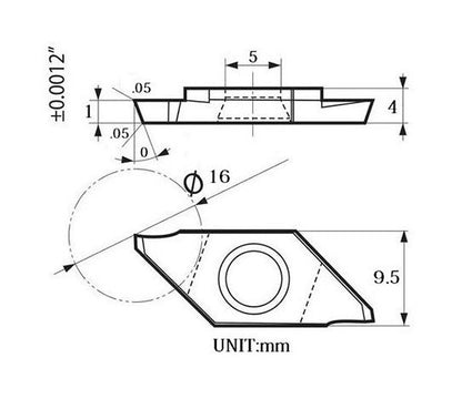 TiN Coated TKF16R100-S Right Hand Grooving/Cut-Off Insert - Image 3