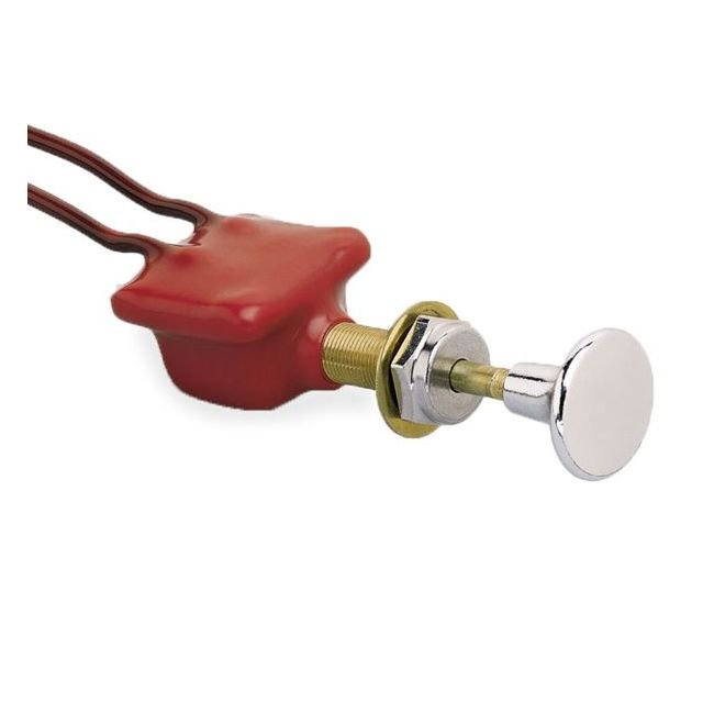 Chrome Plated Brass SPST Push-Pull Switch - Image 1