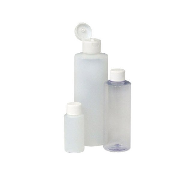 8 oz Natural High-Density Cylinder Bottle with Flip-Top Cap - Image 1