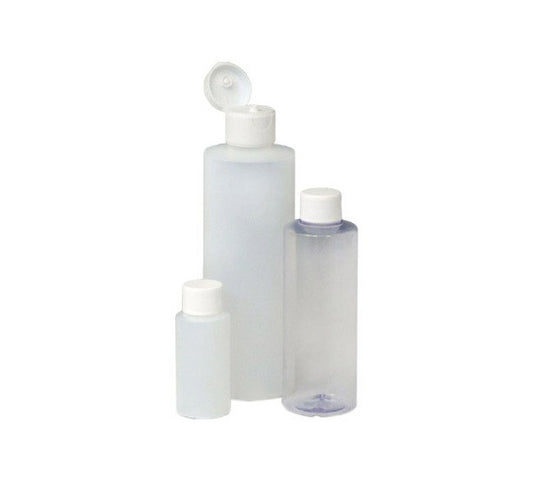 8 oz Natural High-Density Cylinder Bottle with Flip-Top Cap - Image 1