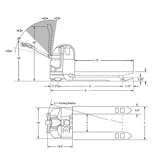 Big Joe D40 Series Electric Power Pallet Truck - 27x45 in - Image 2
