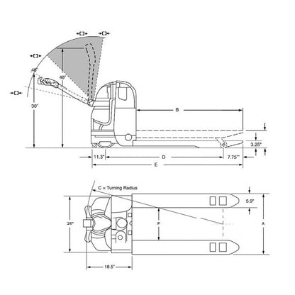 Big Joe D40 Series Electric Power Pallet Truck - 27x45 in - Image 2