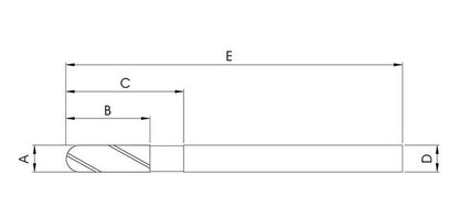 IDI Diamond Coated 4-Flute Ball Nose End Mill - Image 2