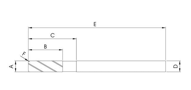 IDI Diamond Coated 4-Flute Corner Radius End Mill 3mm - Image 2