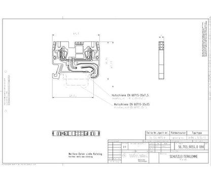 Wieland WKFN 2.5 SL/35 Earth Terminal Block - DIN Rail Terminal Block - Image 2