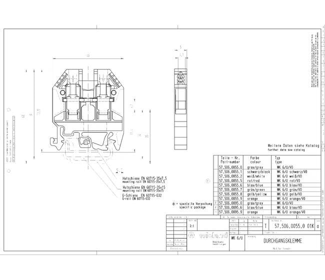 Wieland WK 6/U /V0 Feed-Through Terminal Block - Image 3