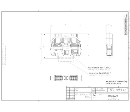 Wieland WE 1/U End Clamp for DIN Rail Terminal Blocks - Image 3
