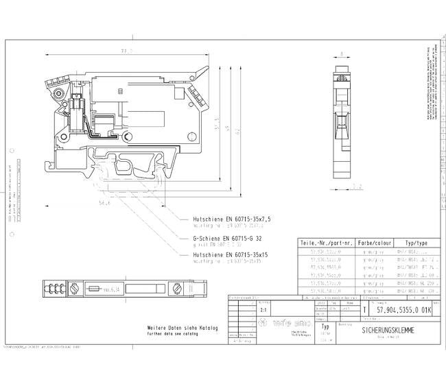 Wieland WK 4/THSI5 U/V0 Fuse Terminal Block for DIN Rail Mounting - Image 3
