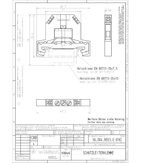 Wieland 9700 Earth Terminal Block - Image 2