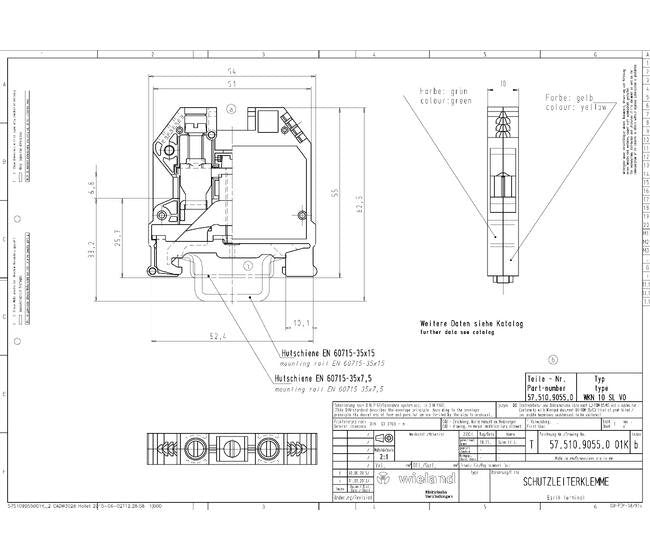 Wieland WKN 10 SL Earth Terminal Block - Image 2