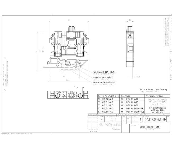 Wieland DIN Rail Fuse Terminal Block - Image 3