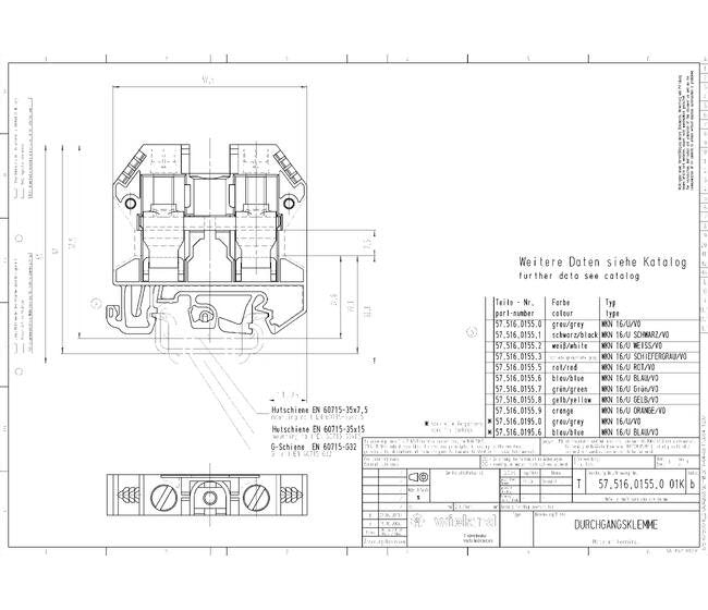 Wieland WKN16/U V0 Feed-Through Terminal Block - Image 3