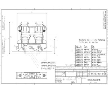 Wieland WKN16/U V0 Feed-Through Terminal Block - Image 3