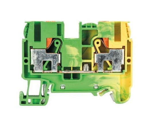 Wieland WTP 6/10 PE Earth Terminal Block - DIN Rail Mount, Green/Yellow - Image 1