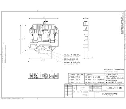 Wieland WK 10/SI U 6 DIN Rail Fuse Terminal Block - Image 3
