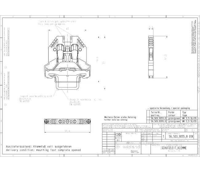Wieland WK 2.5 SL/35 Earth Terminal Block - Image 2