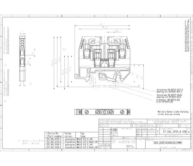 Wieland Gray WK 4 Clamp Duo-Modular Terminal Block - Image 3