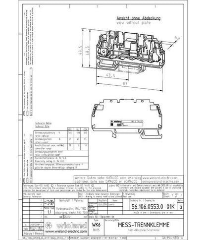 Wieland Measuring-Disconnecting Terminal Block - Image 2