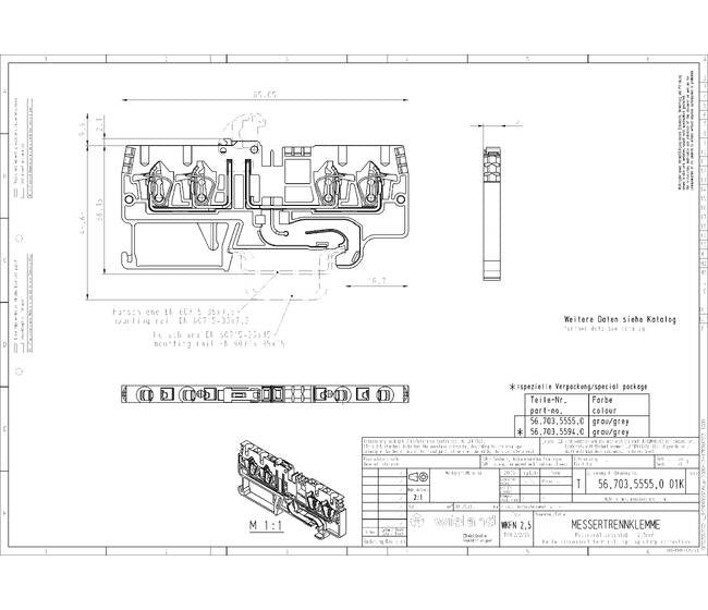 Wieland 4-Position WKFN 2 Knife Disconnect Terminal Block - Image 3