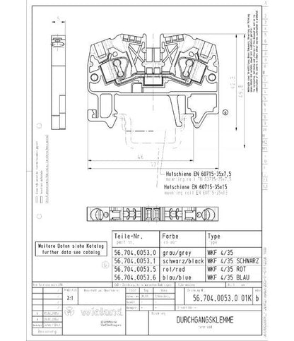 Wieland WKF 4/35 Feed-Through Terminal Block - Image 3