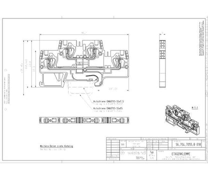 Wieland WKFN 4 E/35 Multi-Tier Terminal - Gray, DIN Rail Mountable - Image 2