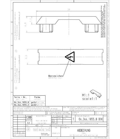 Yellow DIN Rail Terminal Blocks Cover with Warning Symbol - Image 2