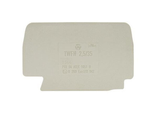 Wieland TWFN 2, 5/35 Partition End Plate for DIN Rail Terminal Blocks - Image 1