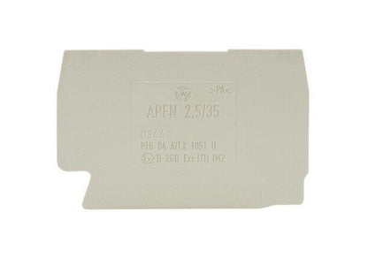 Wieland 47.1mm Length Gray APFN 2 End Plate for DIN Rail Terminal Blocks - Image 2