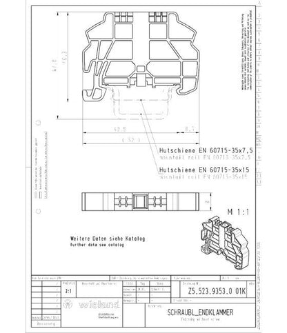 Wieland WEF 1/35 End Clamp for DIN Rail TS 35 Mounting - Image 3