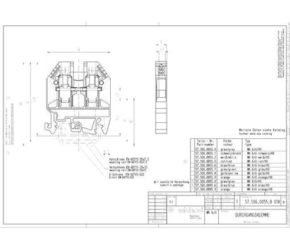 Wieland WK 6/U BL/V0 Feed-Through Terminal Block - Image 3