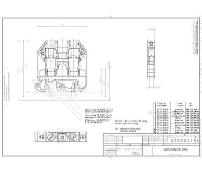 Wieland WKN 10/U/V0 Feed-Through Terminal Block - Image 3