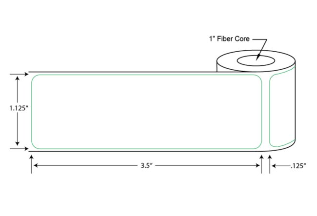 1.125 x 3.5 Inch Size Dymo Direct Thermal Label - Image 2