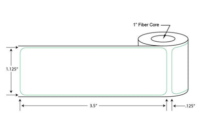 1.125 x 3.5 Inch Size Dymo Direct Thermal Label - Image 2
