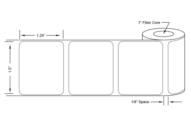 1.5 x 1.25 Inch Size Direct Thermal Paper Label - Image 2