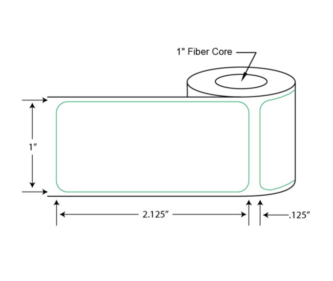 1 x 2.125 Inch Size Dymo Direct Thermal Label - Image 2