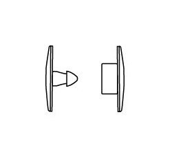 Clear Male Snap Rivet Fastener, 0.220"-0.240" Grip, Plastic, Display Construction - Image 2