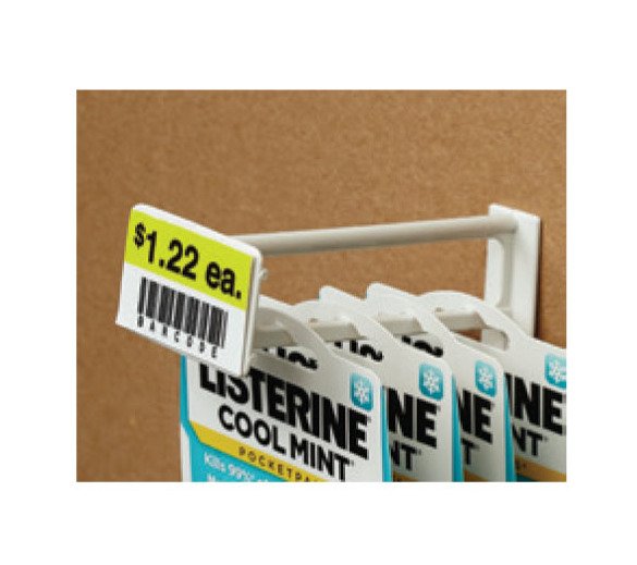 4" Stem Length Tapered Display Hook With Scan Plate - White Glass Filled Nylon - Image 1