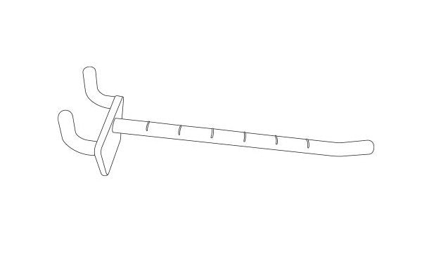 6-Inch Glass-Filled Nylon Pegboard Display Hook - Image 2