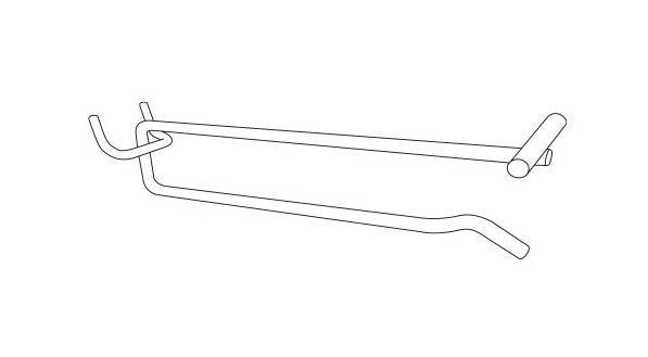 All-Wire Pegboard Hook with T-Scan Bar - 0.186" Wire Diameter, 6" Stem Length - Image 2