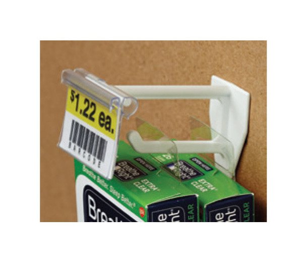 2" Corrugated Universal Display Hook with T-Scan Bar - White Glass Filled Nylon - Image 1