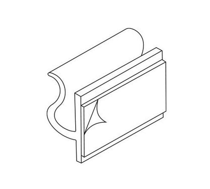 4-Inch White Styrene Slatwall Adapter with Adhesive Strip - Image 2