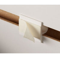 4-Inch White Styrene Slatwall Adapter with Adhesive Strip