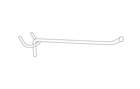 Heavy-Duty 0.186" Wire Diameter Single Prong Pegboard Hook - Image 2