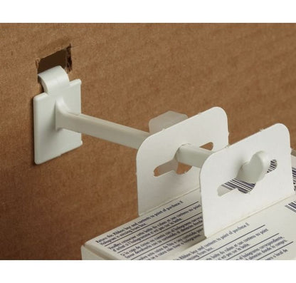 5" Stem Length Corrugated / Wire Combo Display Hook - White Glass Filled Nylon - Image 1
