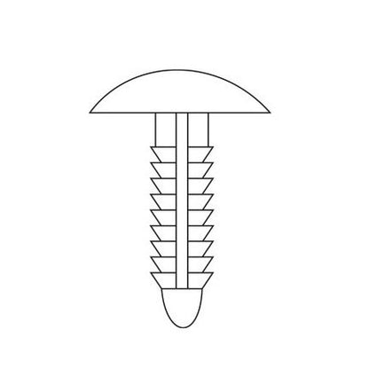 Nylon X-Mas Tree Clip Fastener - Natural, 0.156" Hole, 0.432" Shank - Image 2