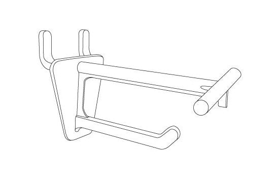 4" Stem Length White Plastic Pegboard/Slatwall Display Hook with T-Scan Bar - Image 2