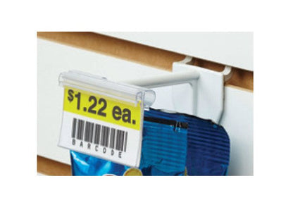4" Stem Length White Plastic Pegboard/Slatwall Display Hook with T-Scan Bar - Image 4
