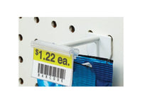 4" Stem Length White Plastic Pegboard/Slatwall Display Hook with T-Scan Bar