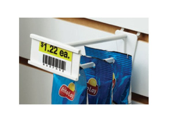 4" Stem Pegboard/Slatwall Display Hook - White, Plastic, C Channel - Image 3