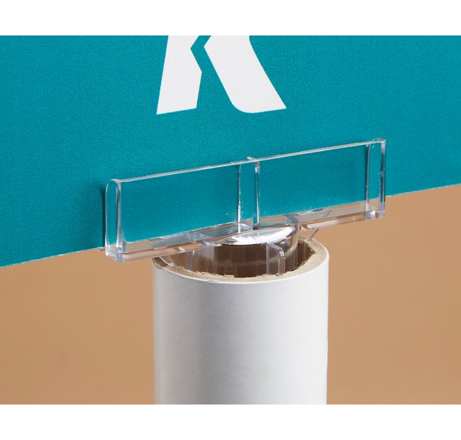 Clear Styrene Dual Top Sign Holder for Display Poles - Image 1